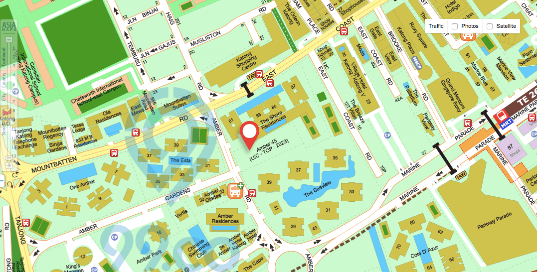 Amber 45 condo location map