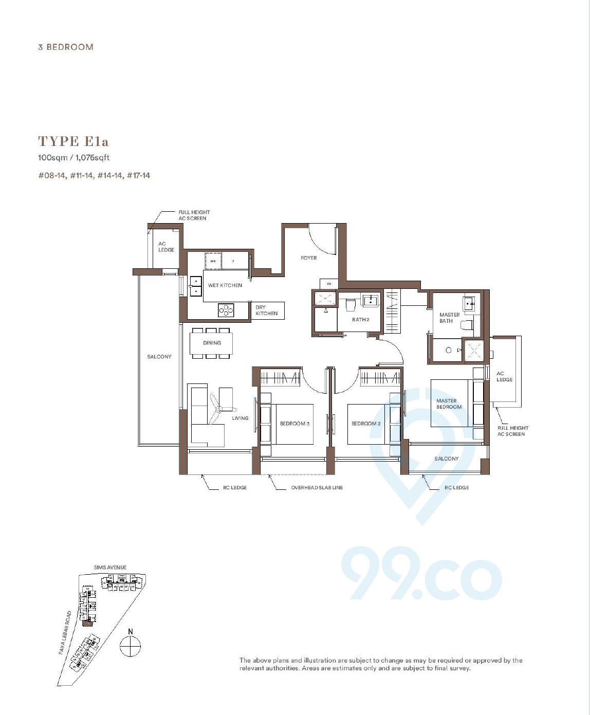 Park Place Residences 3 Bedroom Floor Plan
