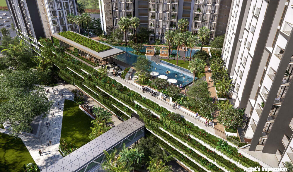 Artist's impression of Park Place Residences swimming pool