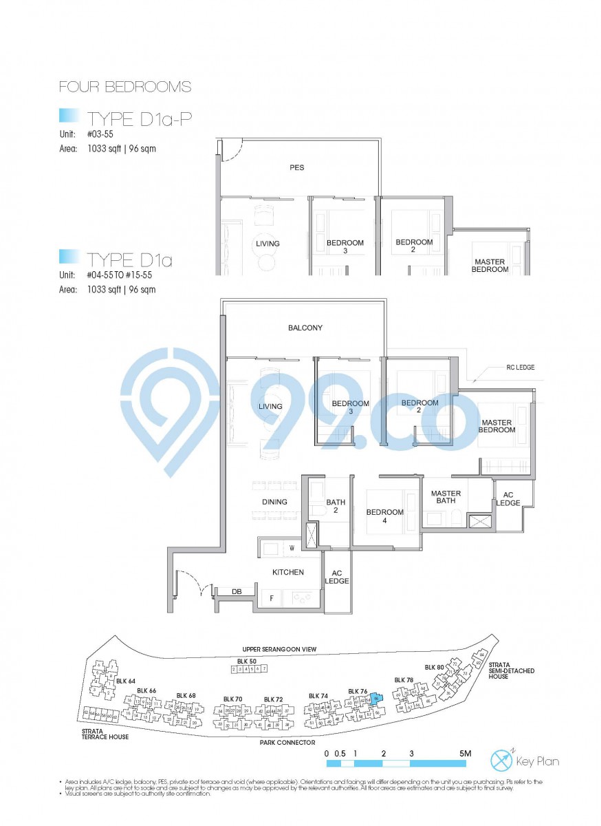 Type D1a-P - 4-bedroom. 1033 sqft | 96 sqm